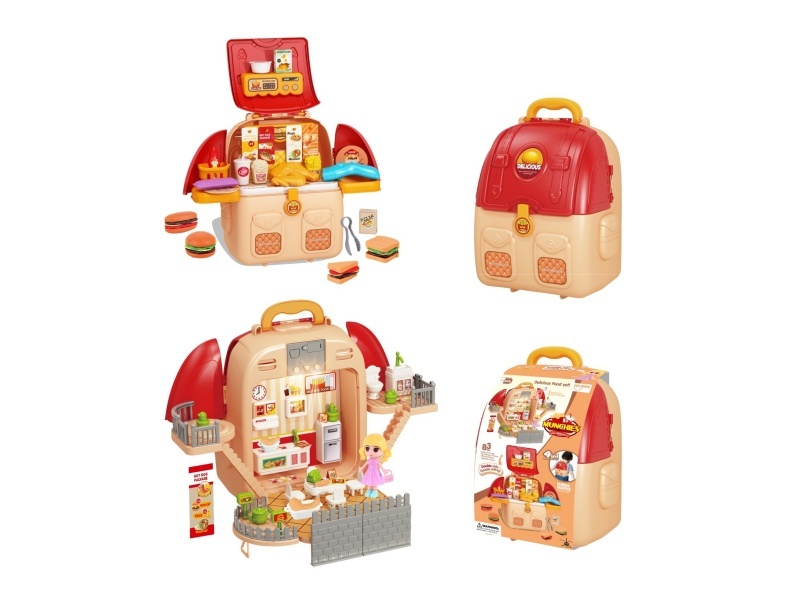 Playhouse 4-In-1 Transformable Mcdonald'S Fast Food Scene Backpack With Lights And Music (84 Pcs)