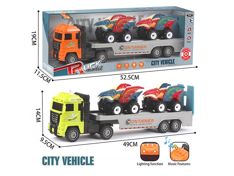 Outsize Friction Trailer With Lights + Friction Pterosaur Off-Road Vehicle