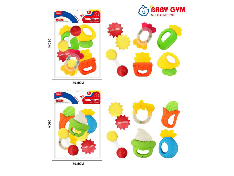 A 6-Piece Set Of Baby Rattle Gum