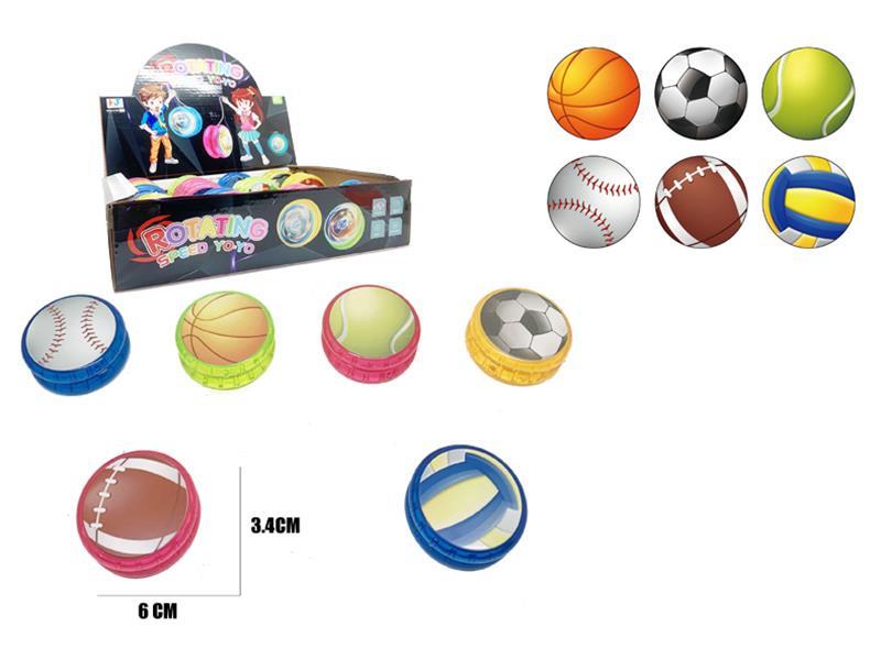 Sports Ball Series Yo-Yo Balls With Lights 24pcs