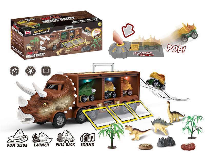 Friction Dinosaur Storage Car With Lights And Music