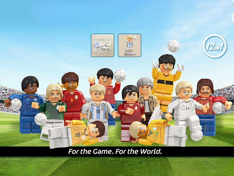Football Team Characters Small Particle Building Blocks Doll