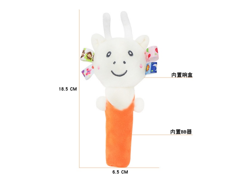 Bb Called The Orange Deer Baby Comfort Plush Hand-Cranked Stick