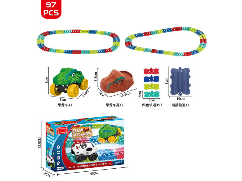 DIY Track Car 97PCS -Dinosaur Car