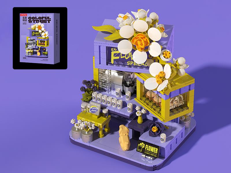 Flower Street Street View Building Blocks 680pcs