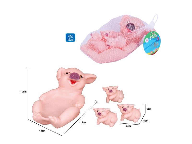 Cute Pig Kids Bath Toy Set