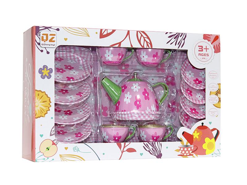 Tinplate Tea Set - Flower Pattern