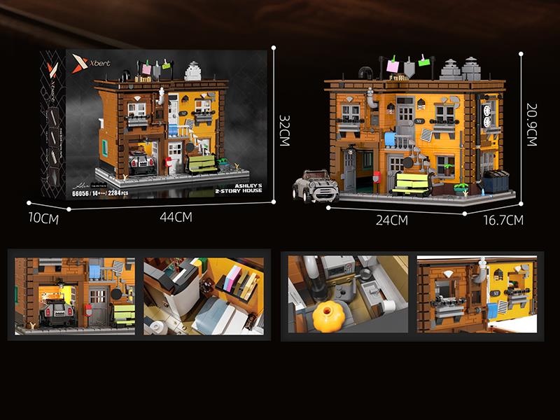 Ashley's 2-Story House Street View Series Building Blocks 2284pcs