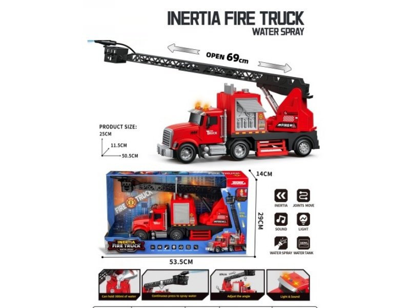 Sound And Light Inertial Water Spraying Simulation Ladder Fire Transport Vehicle