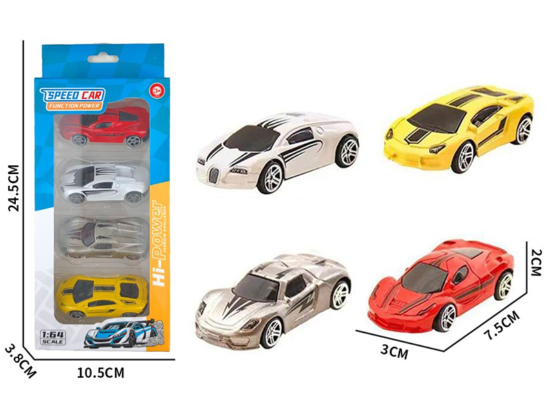 1:64 Slide Alloy Cars 4pcs