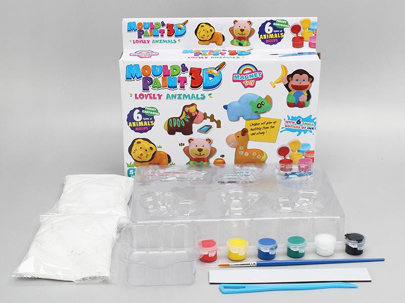 DIY Gypsum Mould Coloured Drawing Toys - Animals