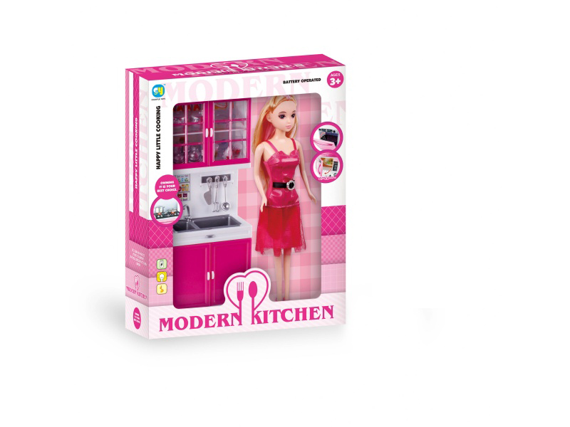 Pink Solid Color Kitchen And Kitchenware Set + Pyrene