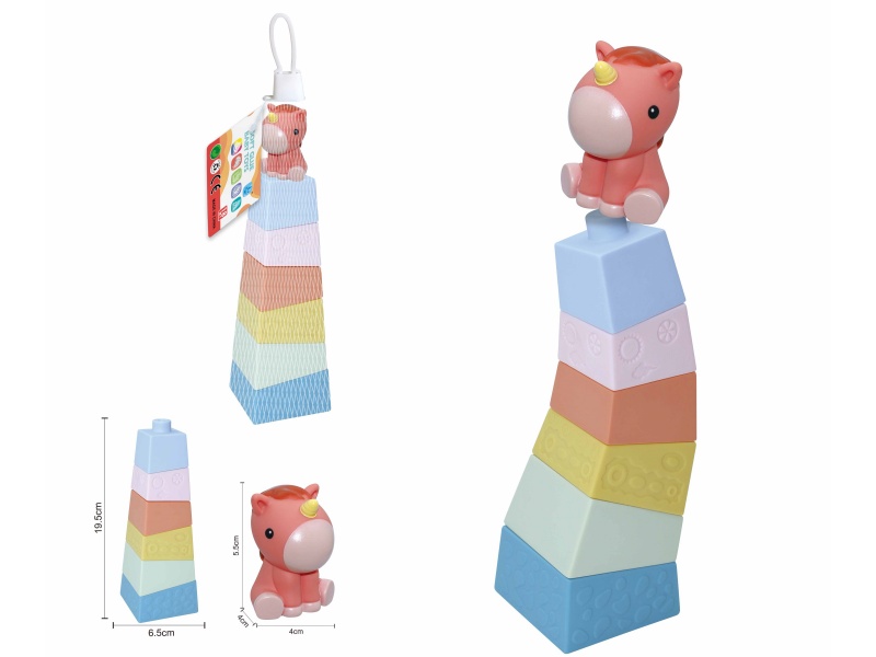 Soft Plastic Stacked Tower Finger Doll Set(Unicorn) 7pcs