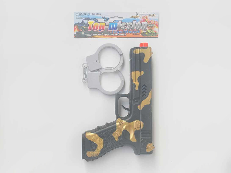 Spray-Painted Flint Gun + Handcuffs