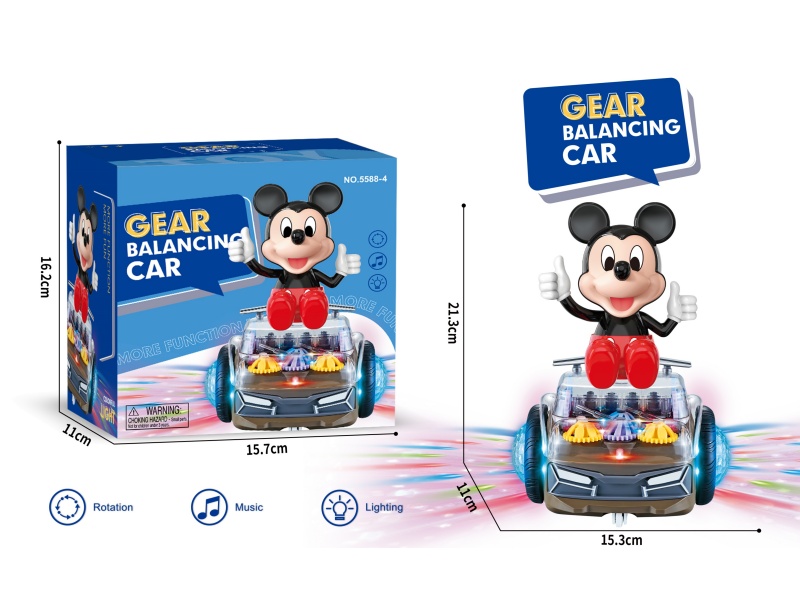 Electric Transparent Gear Balance Car Mickey (With Lights And Music)