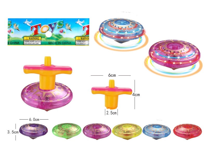 Windup Top Toy With Light