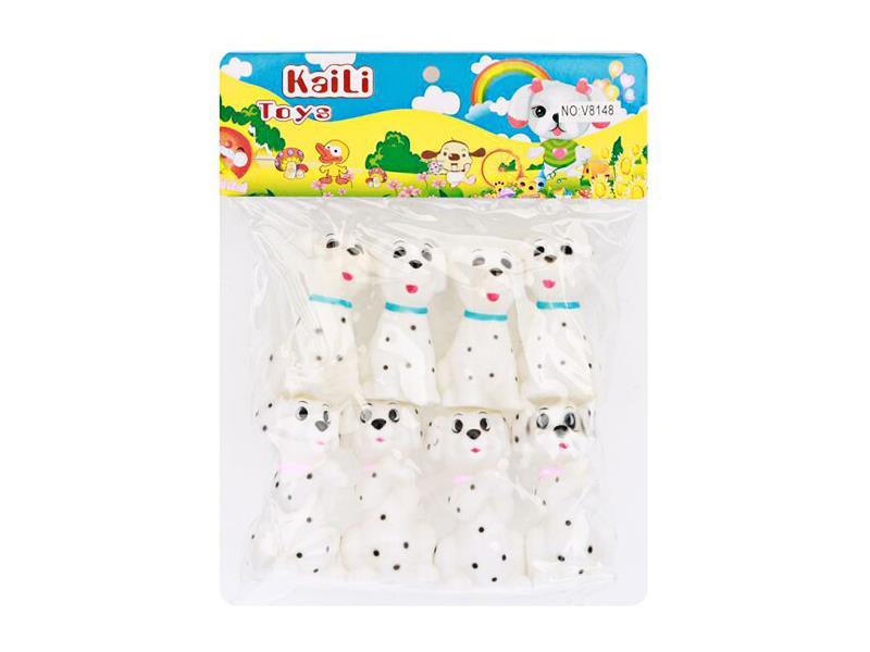 8PCS Vinyl Spotted Dog Toy