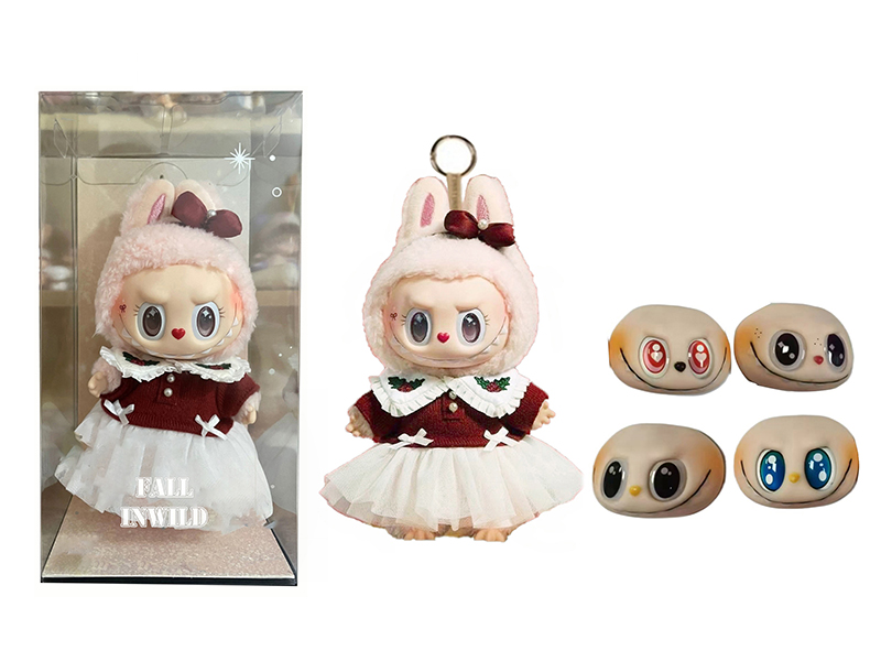 Limited Edition 8" Plush Vinyl Labubu Doll With Keychain(Two Sets Of Clothes)