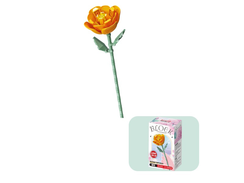 Building Blocks: 72 Pcs Of Small Block Flower - Camellia