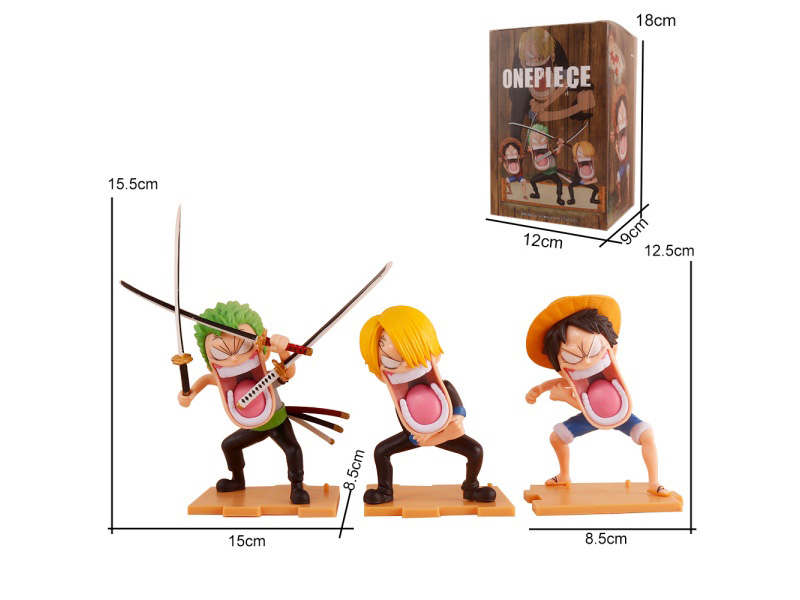 Solid Pvc Pirate Hunger Trio (Unpacked Set) Children'S Toy Figurine