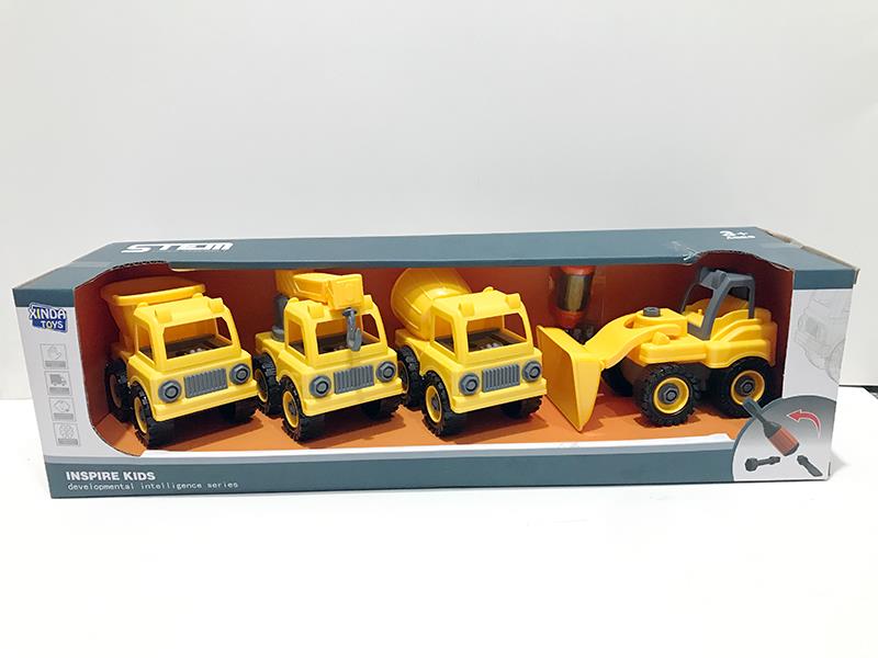 DIY Assembly Engineering Truck Series(4 Cars)