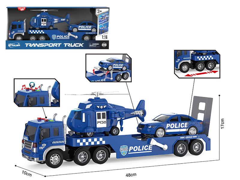 1:16 Friction Transport Truck(4 Buttons, With Sound And Lights)