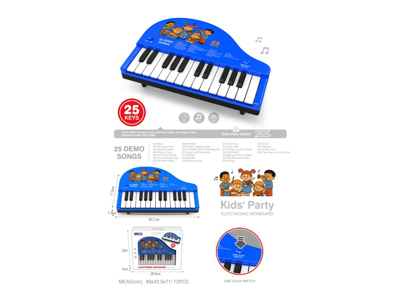 25-Key Blue Music Family Grand Piano