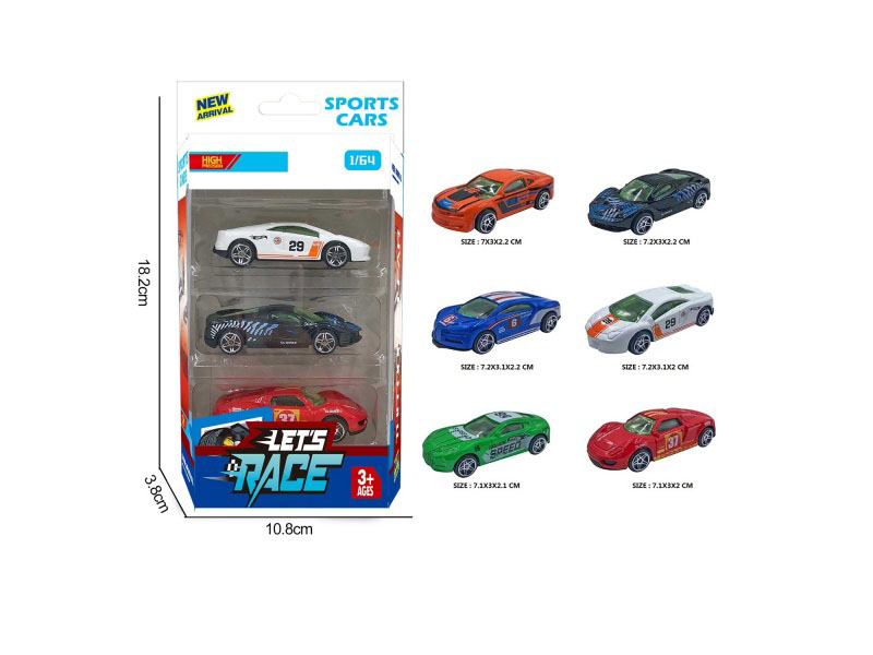 3 Pieces Of 6 1:64 Alloy Vehicles