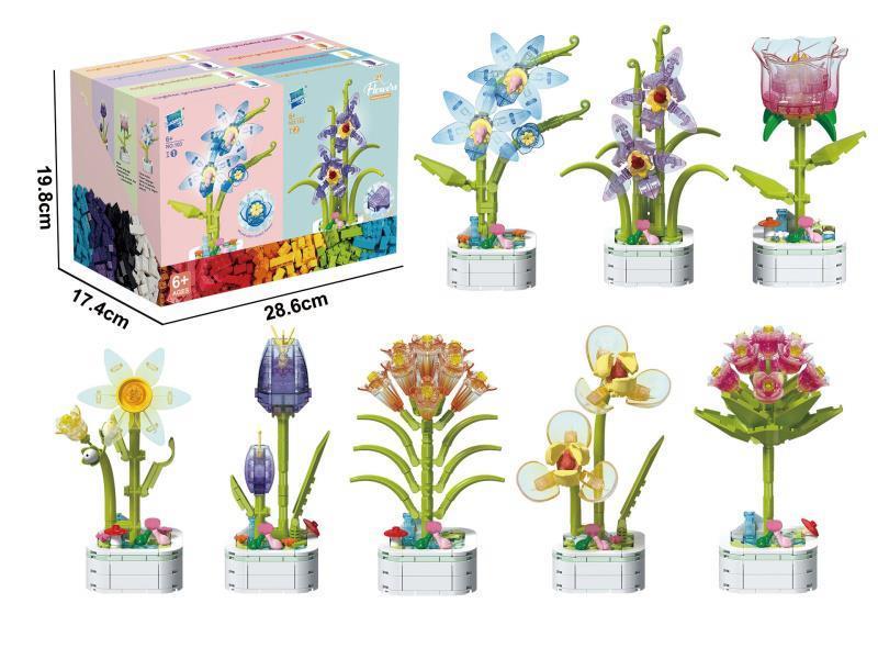 Crystal Flower Potted Plant Series Building Blocks