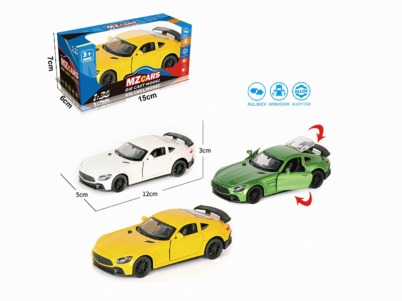 1:36 Pull Back Alloy Sports Car(3 Doors Can Open)