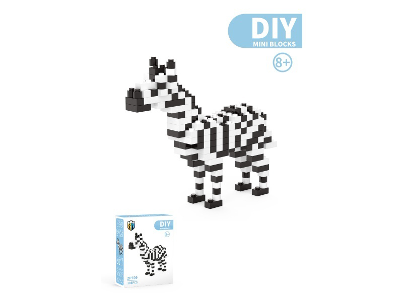 198 PCS Of Zebra Animal Building Blocks