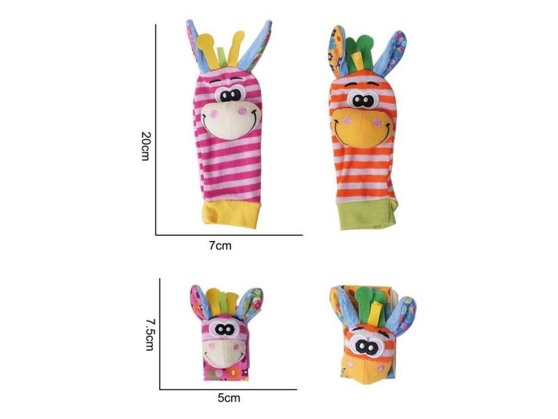 A Four-Piece Set Of Colorful Donkey Plush Toys