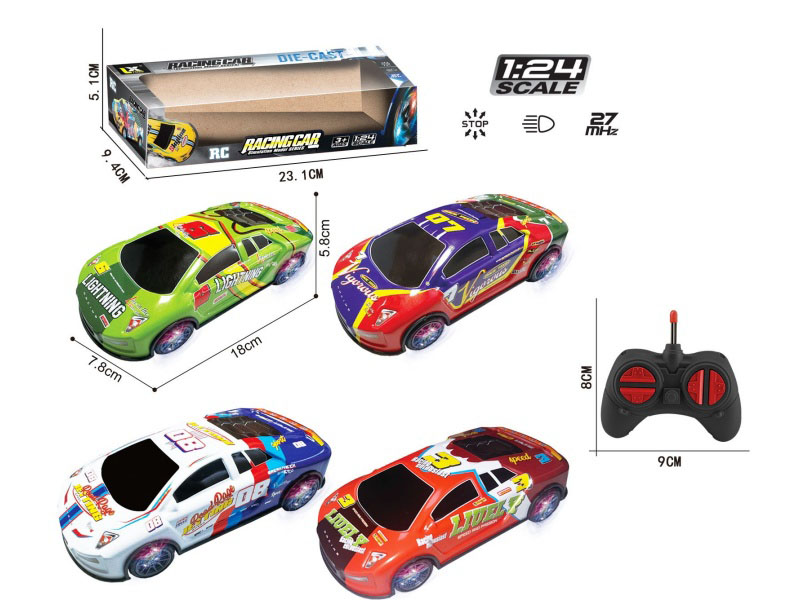 27 Frequency 1:24 Four-Way Rally Car Alloy Remote Control With Lights