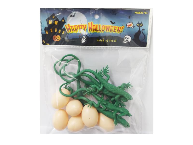 Halloween Easter Gecko + Small Eggs, Gecko 6Pcs Small Eggs 6Pcs