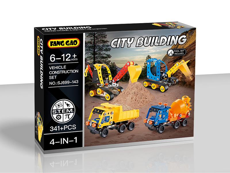 DIY Assembly Metal Models Engineering Veicle Set 341pcs