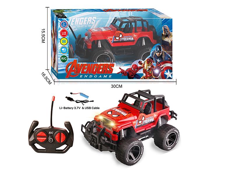 27Mhz 1:16 4-Channel Remote Control Spider-Man Wrangler Off-Road Vehicle With Lights(Included Batteries)