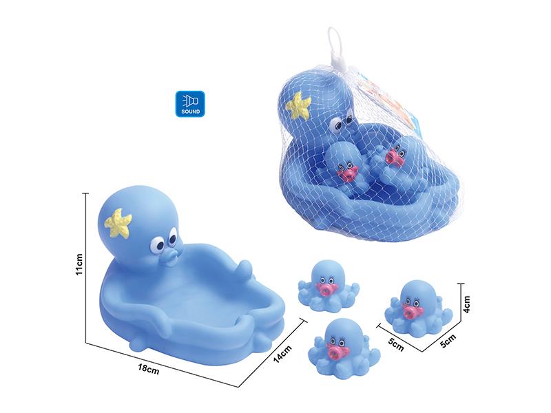 Cute Octopus Kids Bath Toy Set