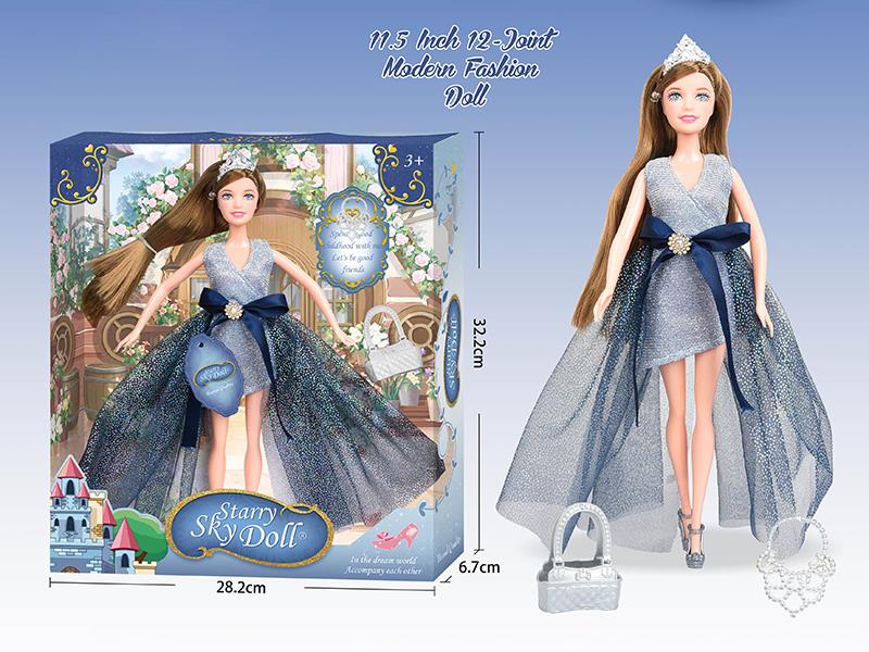 11.5 Inch Modern Fashion Doll With Handbag, Crown