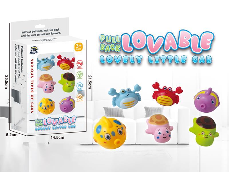 6PCS Pull Back Cartoon Car