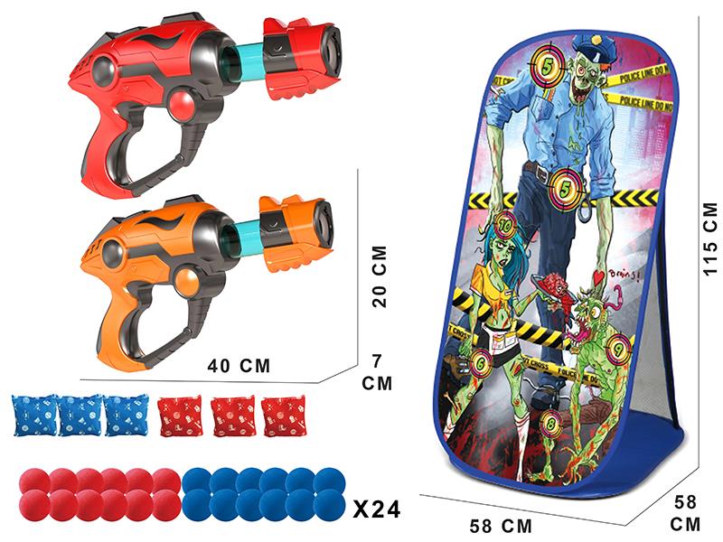 Bean Bag Throwing Air Guns Zombie Shooting Target Set