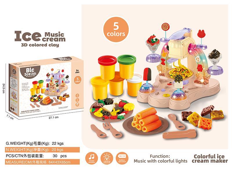 Music Ice Cream Maker 3D Colored Clay Set