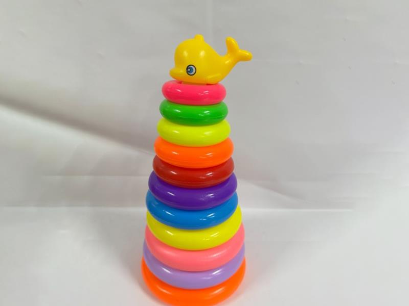 Dolphin Rainbow Tower Jenga Loop 11 Layers