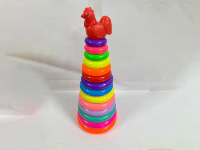 Rooster Rainbow Tower Jenga Loop 14 Layers