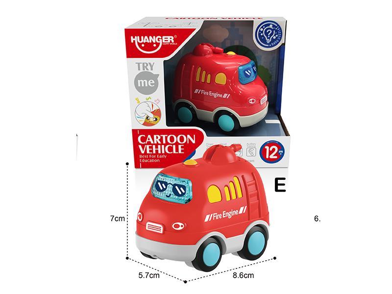 Slide Cartoon Car With Sound And Light-Fire Engine