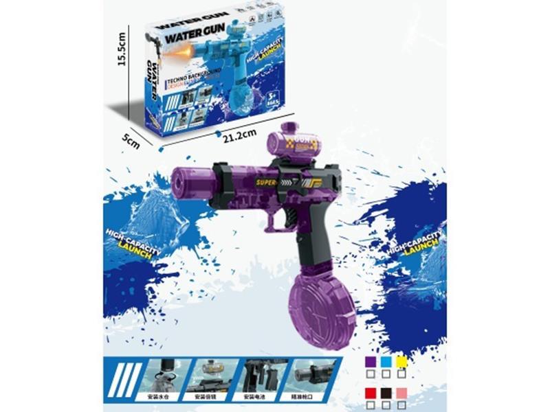 Little Ice Mouse Firelight Linked Rebound Water Gun [Undetachable Nozzle In One Piece] Purple