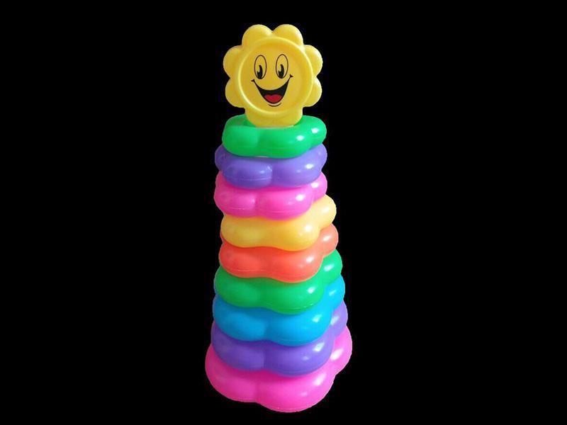 Puzzle Stacking Game With 9 Layers Of Sunflower And Plum Blossoms