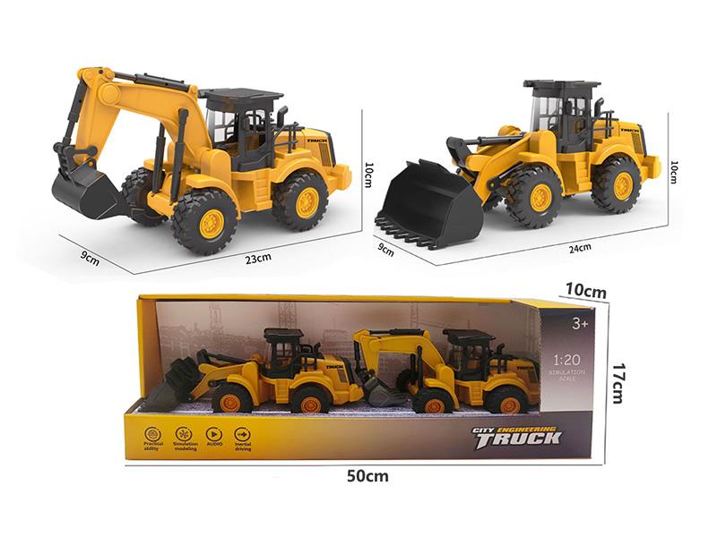 Friction Plastic Bulldozer + Excavator
