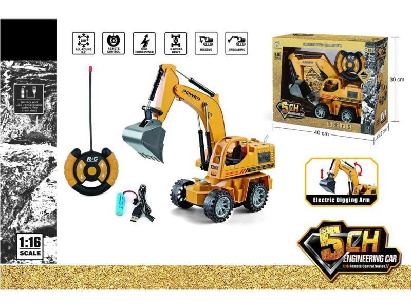 1:16 R/C 4WD 5CH Excavator Toy