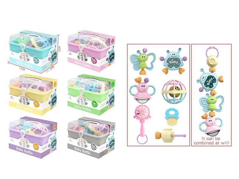 Rectangle Hand Box Baby Rattle 7PCS