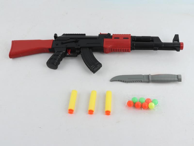 AK Soft Bullet Gun/Table Tennis Gun With Knife